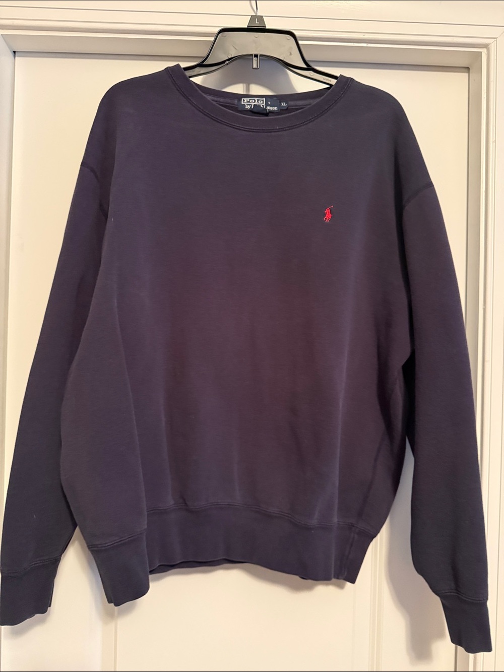 Polo by Ralph Lauren Navy Crewneck Sweatshirt with Red Pony